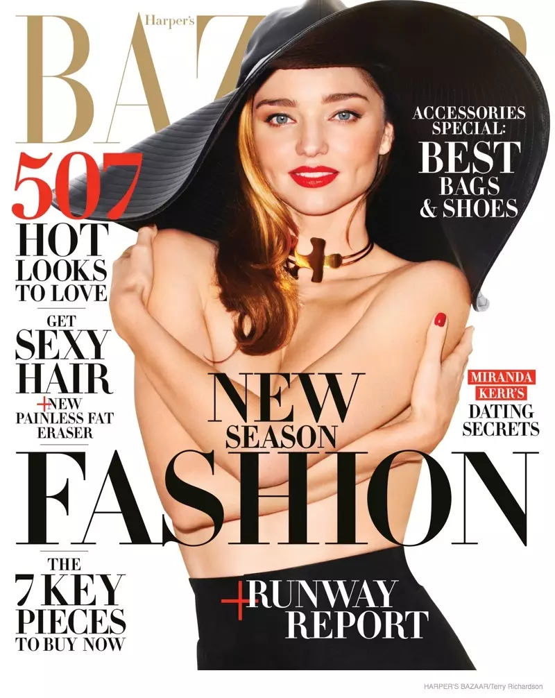 Miranda Kerr dia maka sary ho an'ny Harper's Bazaar, manokatra momba ny fifandraisan'i Orlando Bloom