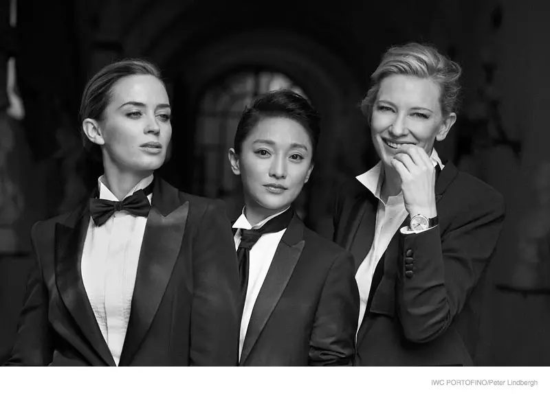 Cate Blanchett, Emily Blunt + Zhou Xun Star în IWC Portofino Reclame de Peter Lindbergh