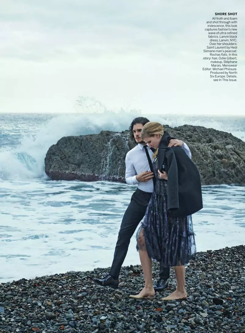 Lara Stone + Kit Harington Cozy Up for Vogue Spread by Peter Lindbergh