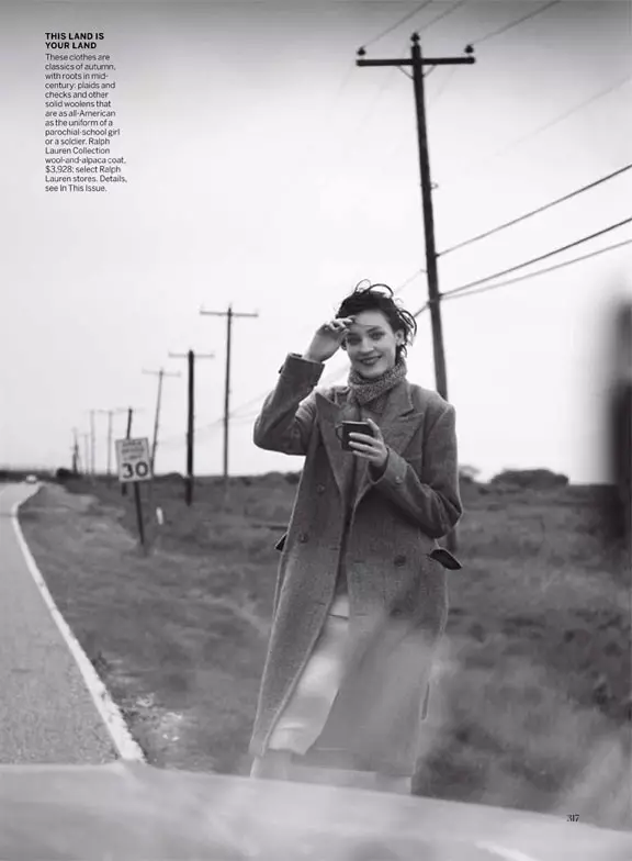 Kati Nescher y Garrett Hedlund salen a la carretera para Peter Lindbergh en Vogue EE. UU., octubre de 2012