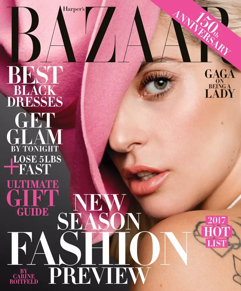 Lady Gaga ຢູ່ Harper's Bazaar ເດືອນທັນວາ-ມັງກອນ 2016.2017 Cover