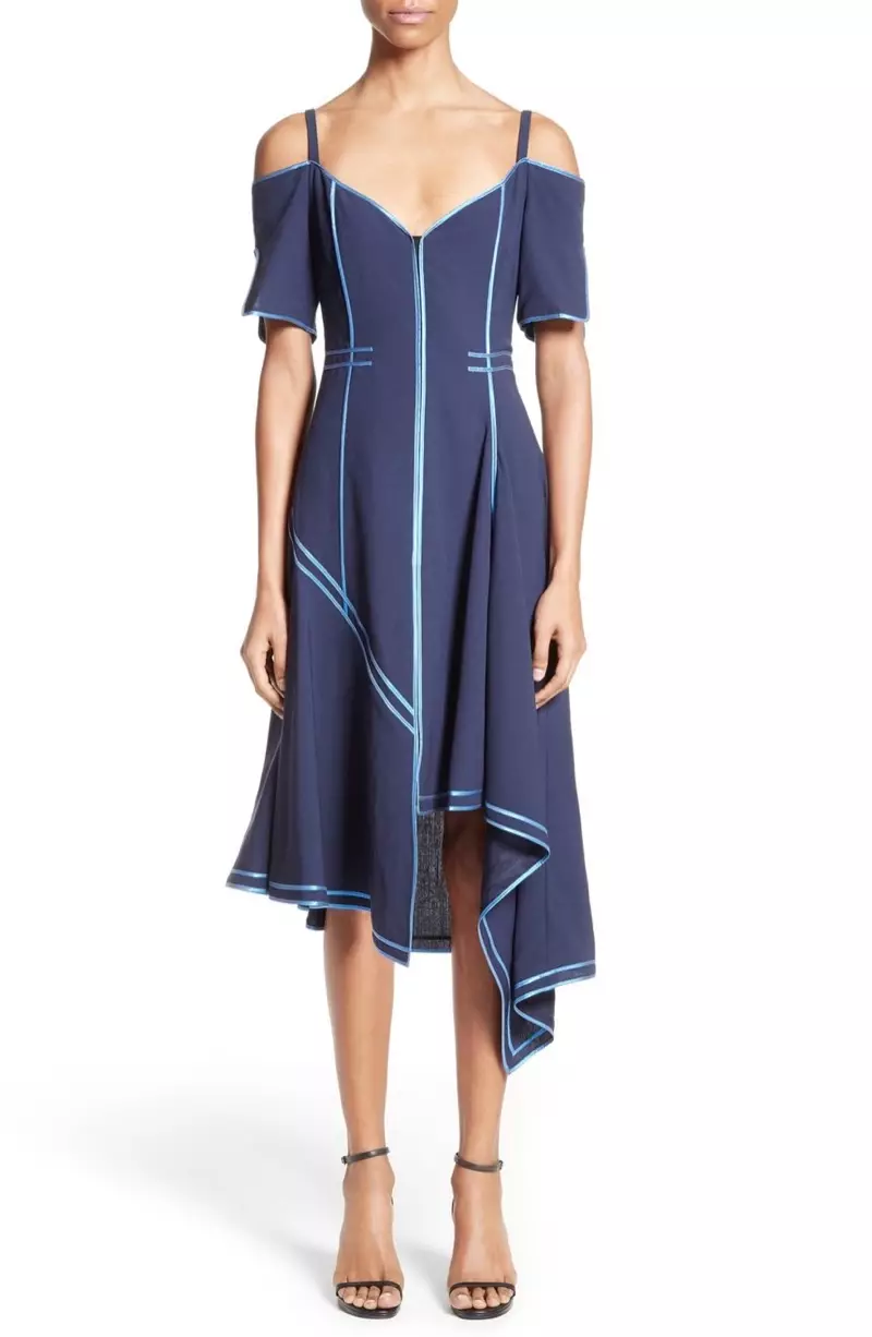 COMPRAR LA CAMPAÑA: Jason Wu Vestido de día de malla de lana elástica con ribete decorativo $ 2,195, disponible en Nordstrom.com.