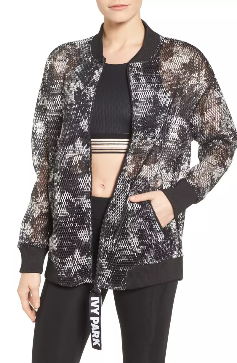 Ivy Park Floral Mesh Bomber Jacket $90