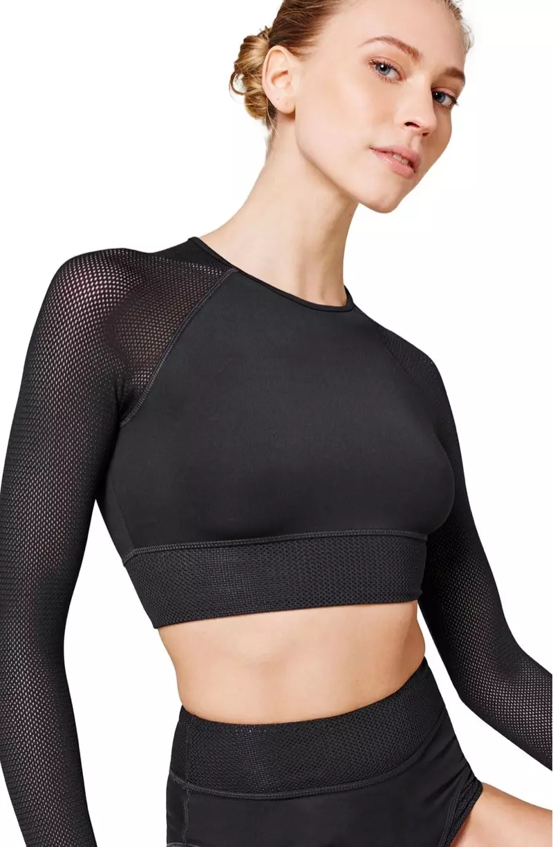 Ivy Park လက်ရှည် Mesh Crop Top