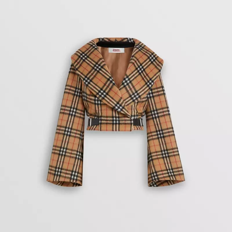 Burberry x Vivienne Westwood Vintage Check Alpaca Wool Hugger ქურთუკი $1,750