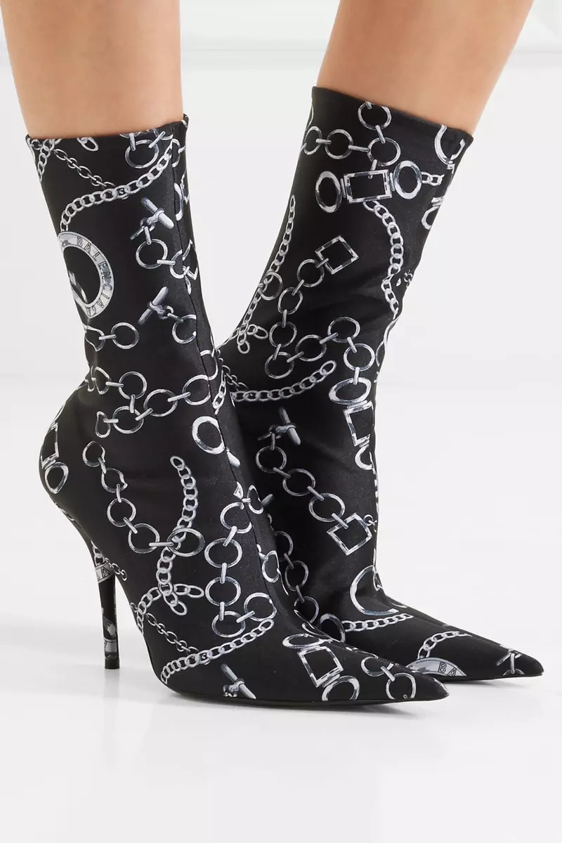 Middida Balenciaga Daabacan Spandex Sock Boots $ 1,195