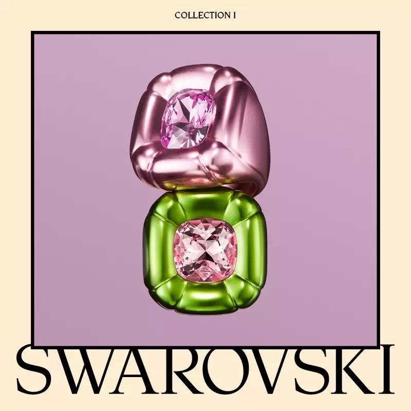 Col·lecció Swarovski I amb anells de còctel Dulcis.