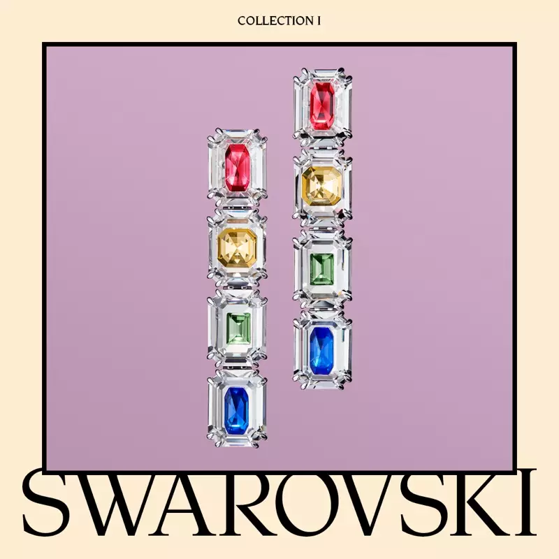 Col·lecció Swarovski I amb arracades de clip Chroma.