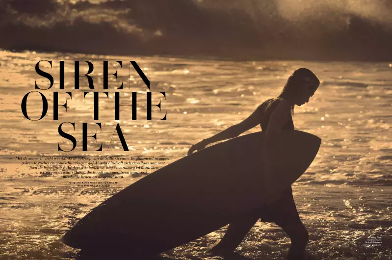 Angela Lindvall té la crida de la sirena per al rodatge de L'Officiel Netherlands