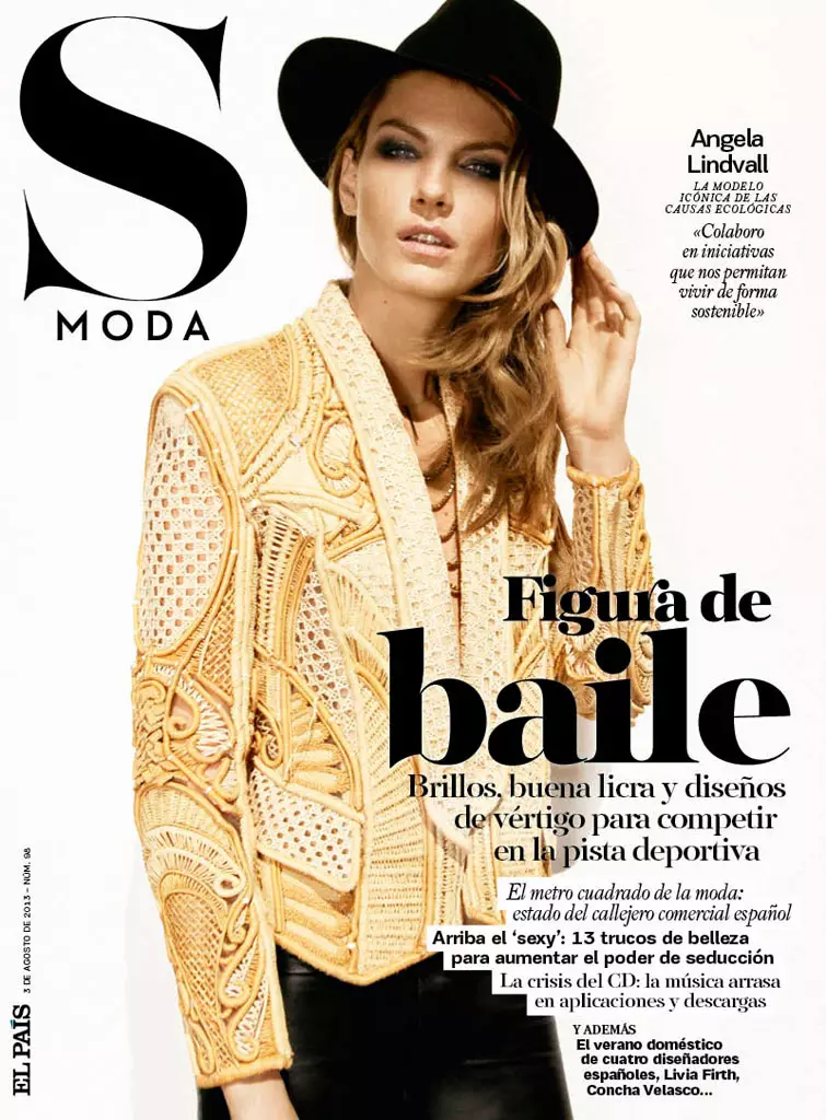 Angela Lindvall mantiene un perfil bajo para Hilary Walsh en S Moda Spread