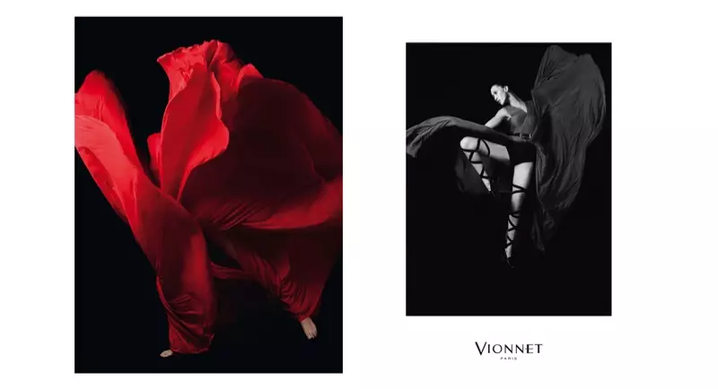 Anna Cleveland yn Codi Storm yn Hysbysebion Fall 2015 Vionnet