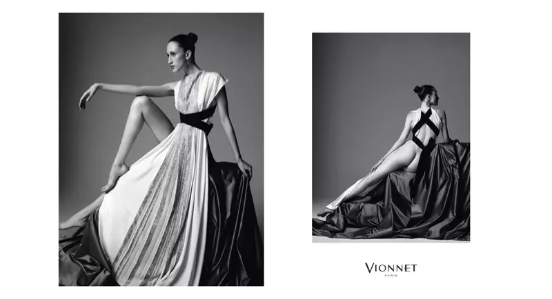 Anna Cleveland stel 'n storm op in Vionnet se herfs 2015-advertensies