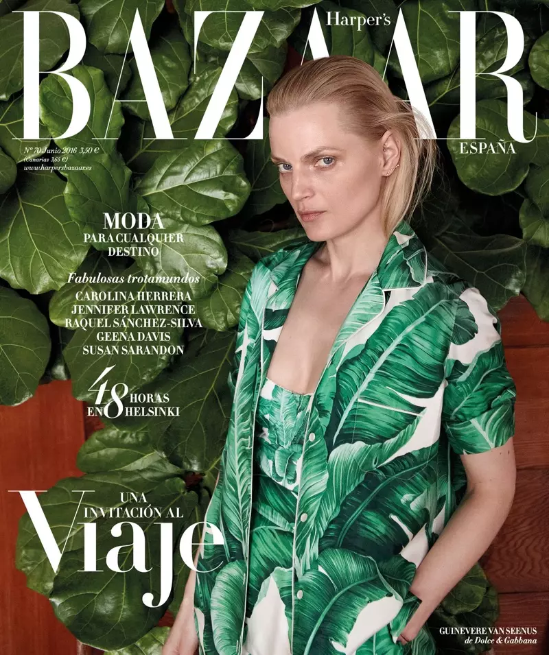 Guinevere van Seenus en couverture de Harper's Bazaar Espagne juin 2016