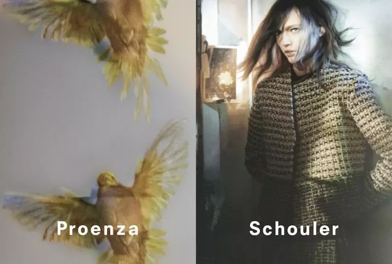 Sasha Pivovarova posa para a campanha de outono de 2013 da Proenza Schouler