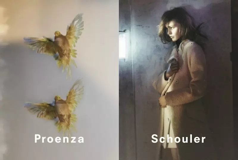 Sasha Pivovarova pózol a Proenza Schouler 2013. őszi kampányában