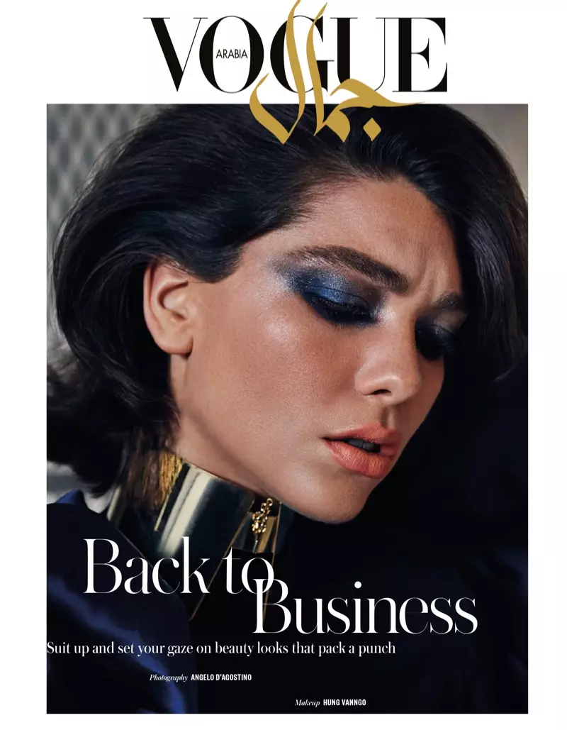 Steffy Argelich posa con looks de maquillaxe glam para Vogue Arabia