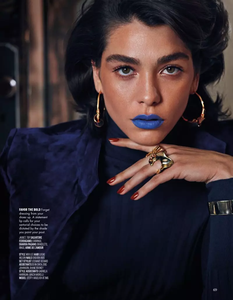 Steffy Argelich poserer i Glam Makeup Looks for Vogue Arabia