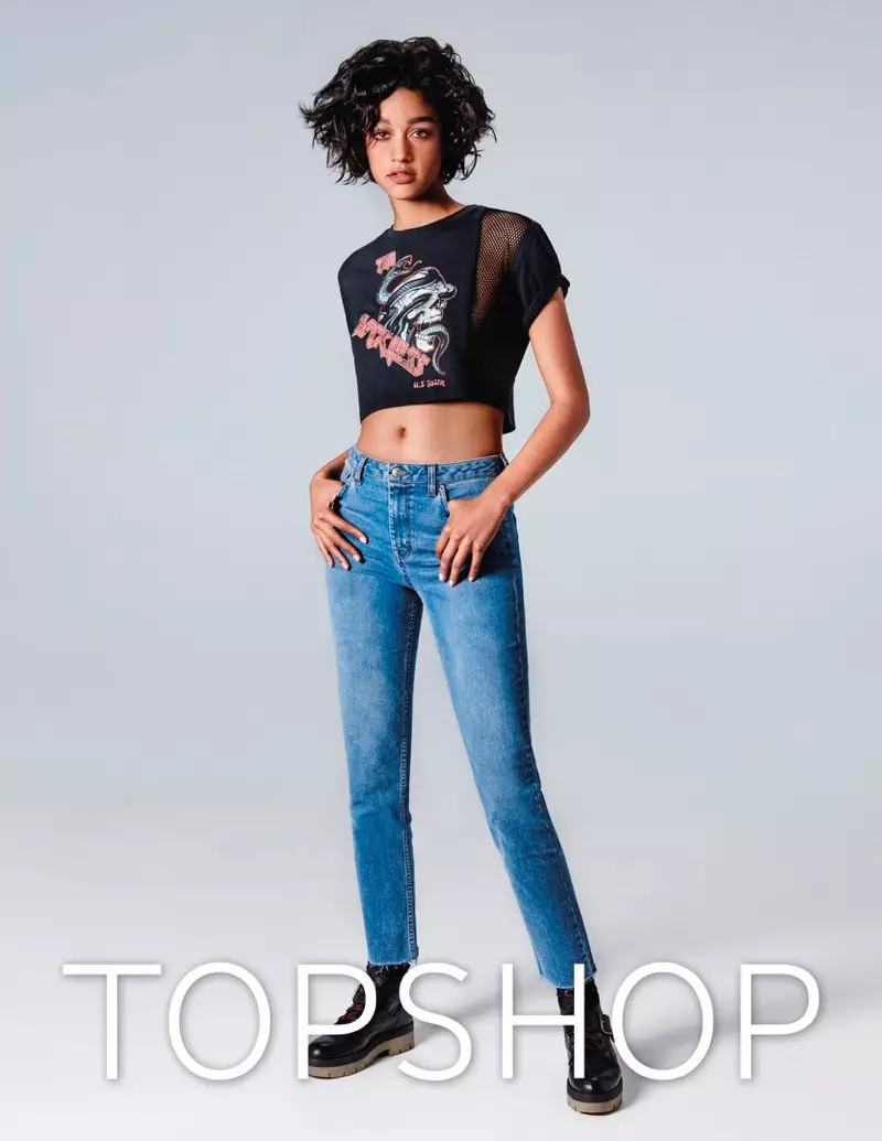 Damaris Goddrie hraje hlavní roli v kampani Topshop Jeans jaro-léto 2017