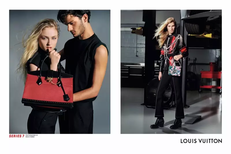 Sophie Turner da Santiago Robledo a gaban Louis Vuitton's fall-winter 2017