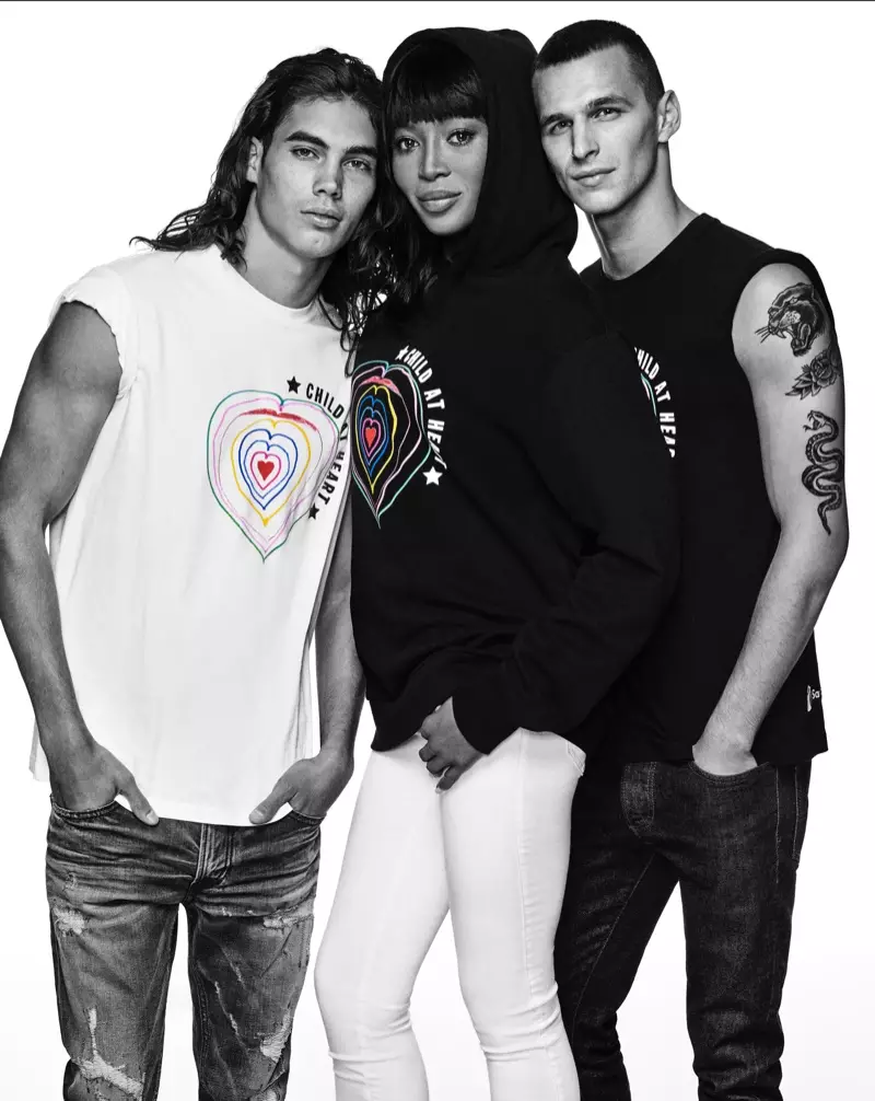 Na fa'alu e Naomi Campbell se hoodie mai le Diesel's Child at Heart collection