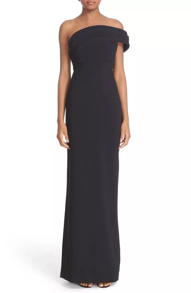 Gaun Kolom Off-the-Shoulder Brandon Maxwell Cadi