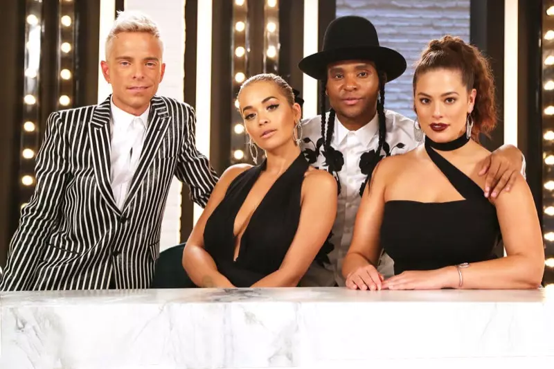 Pade America ká Next Top Awoṣe ká titun panelists: Rita Ora, Ashley Graham, Drew Elliott ati Law Roach