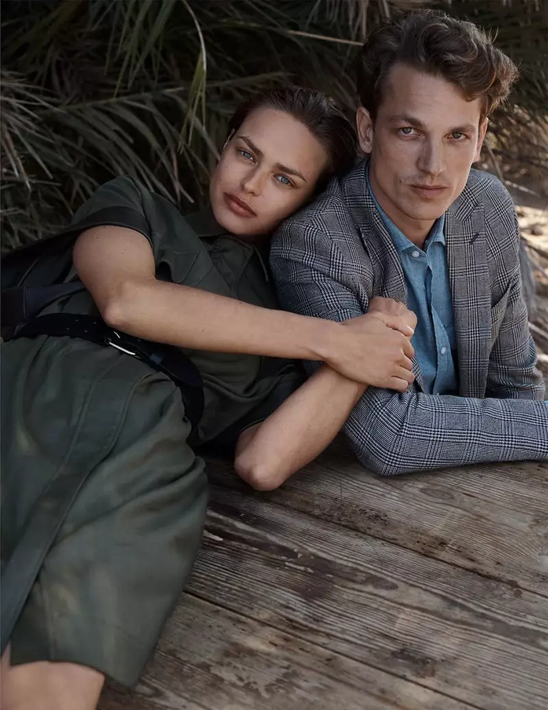 Birgit Kos poserer sammen med Hugo Sauzay for Massimo Dutti Limited Edition Volume II Collection