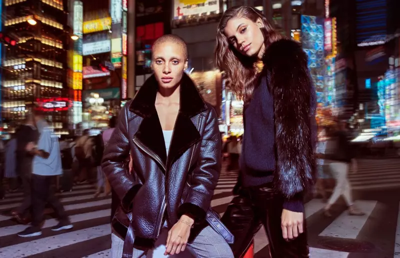 Múnla éadaí seachtracha Adwoa Aboah agus Antonina Petkovic i bhfeachtas titim 2017 H&M