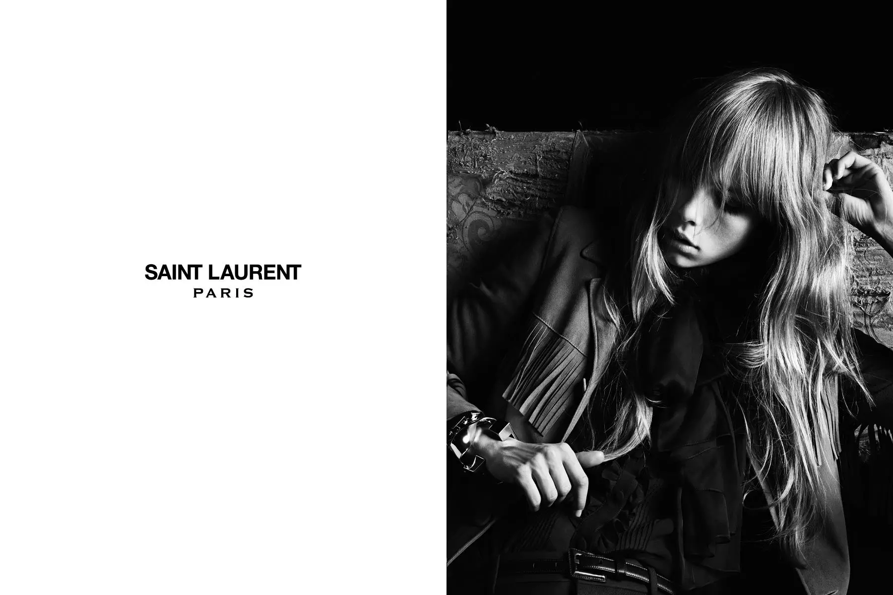 Edie Campbell แสดงในแคมเปญ Saint Laurent Spring 2013 โดย Hedi Slimaine