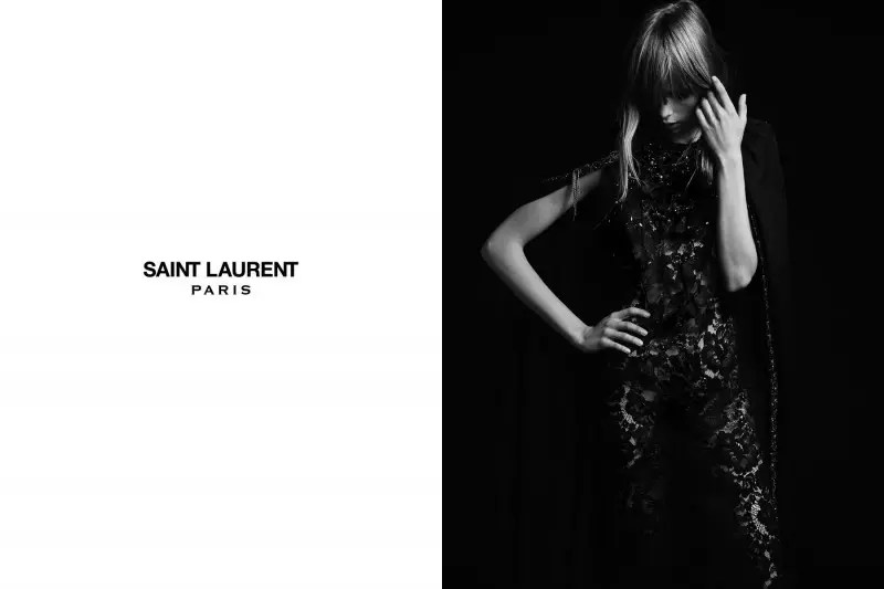 Edie Campbell Stars na mkpọsa Saint Laurent Spring 2013 nke Hedi Slimaine dere