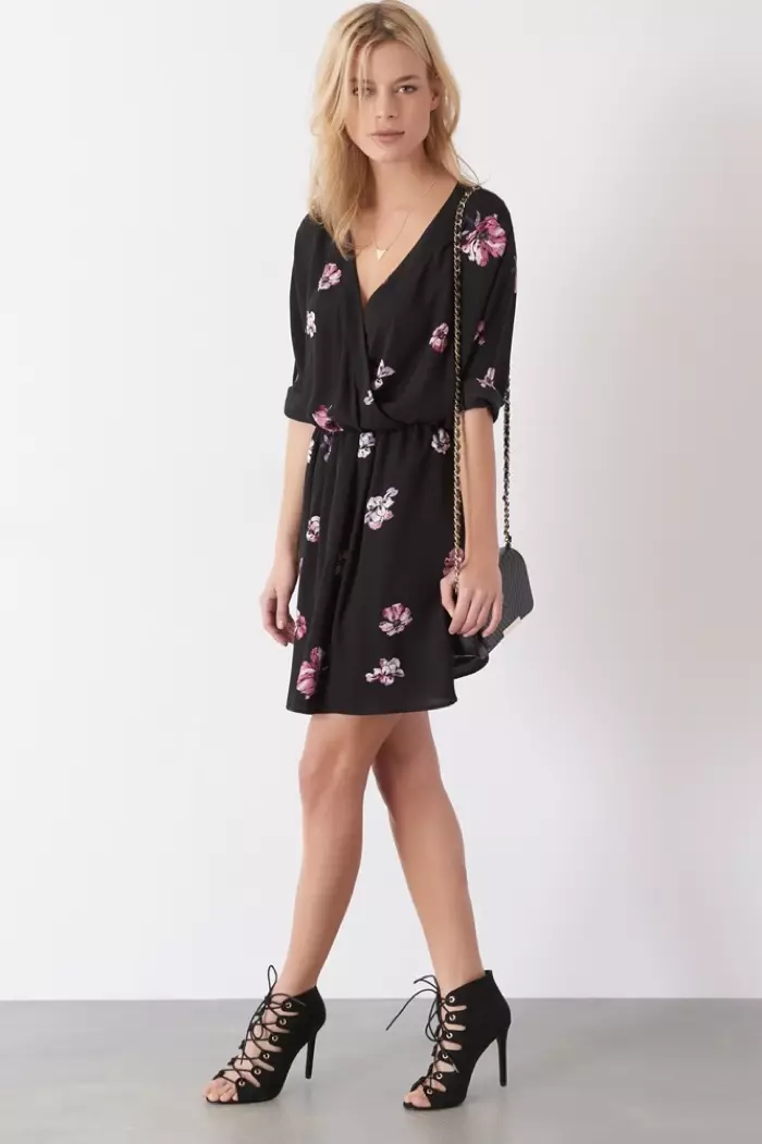 Dynamite Floral Wrap Dress