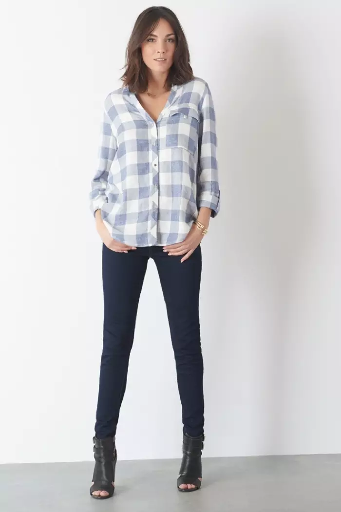 Dynamite Plaid Blouse