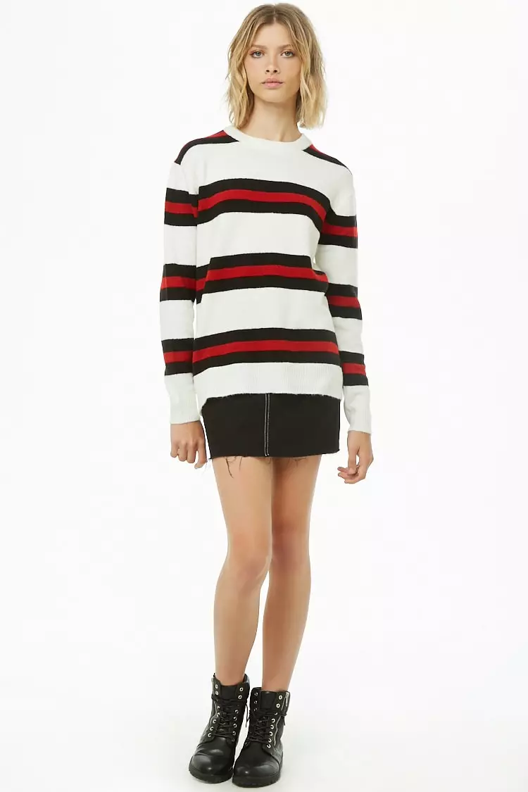 Forever 21 Striped Brushed-Knit Sweater $9.16 (sadurunge $22.90)