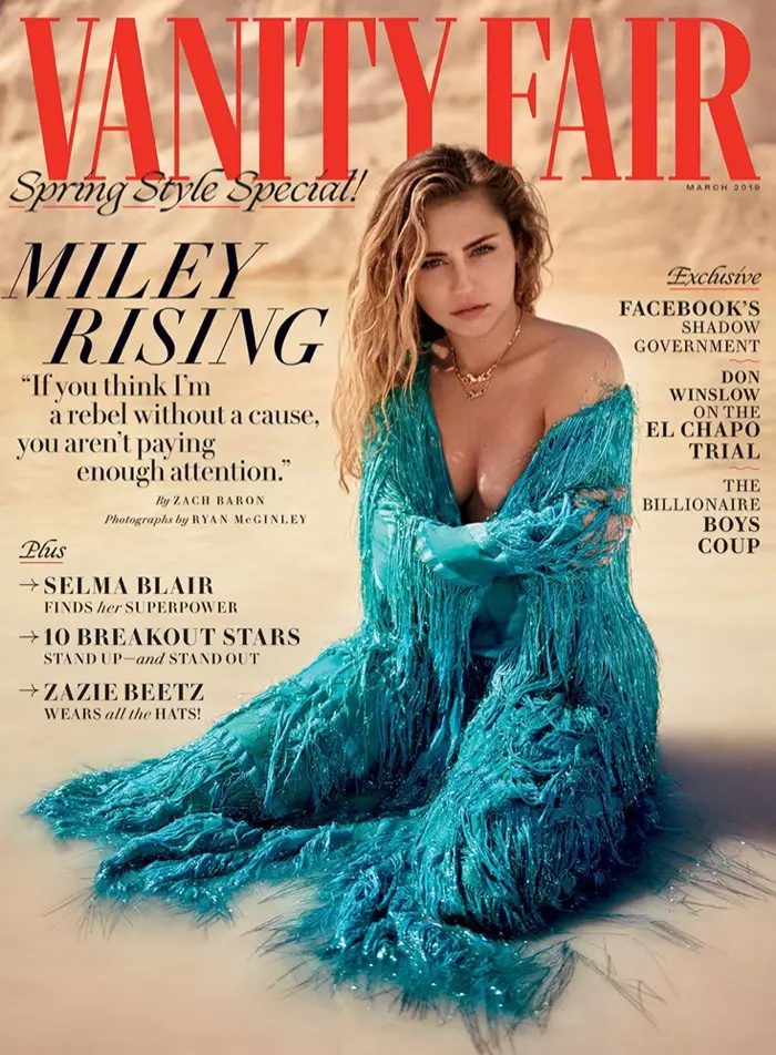 Мајли Сајрус на насловната страница на Vanity Fair од март 2019 година