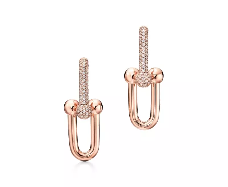 Tiffany & Co. Tiffany HardWear anting link dina 18k acuk emas jeung inten pavé.