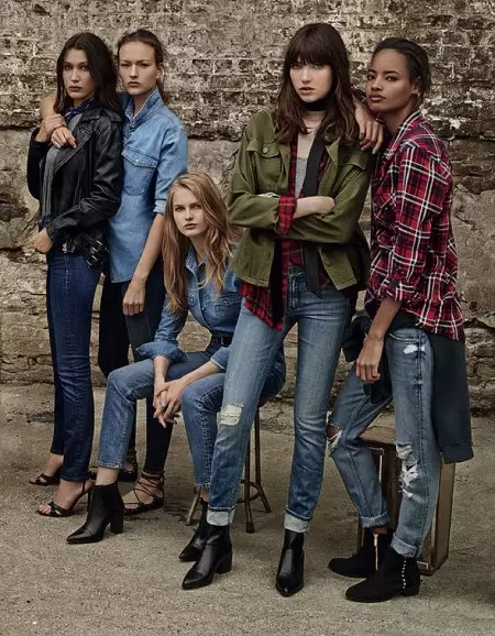 Topshop arruola 9 modelli di punta per la campagna di jeans primaverili