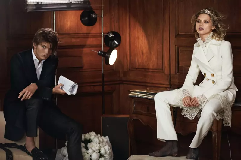 Hana Jirickova lan Jordan Barrett cocog ing kampanye musim gugur-musim dingin 2016 Ermanno Scervino