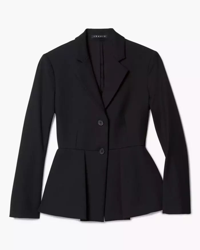 Theory Bi-Stretch Cotton Peplum Cotton Jacket