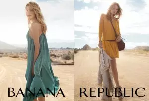 莉莉·唐納森 (Lily Donaldson) 在 Banana Republic '15 春季活動中擺姿勢