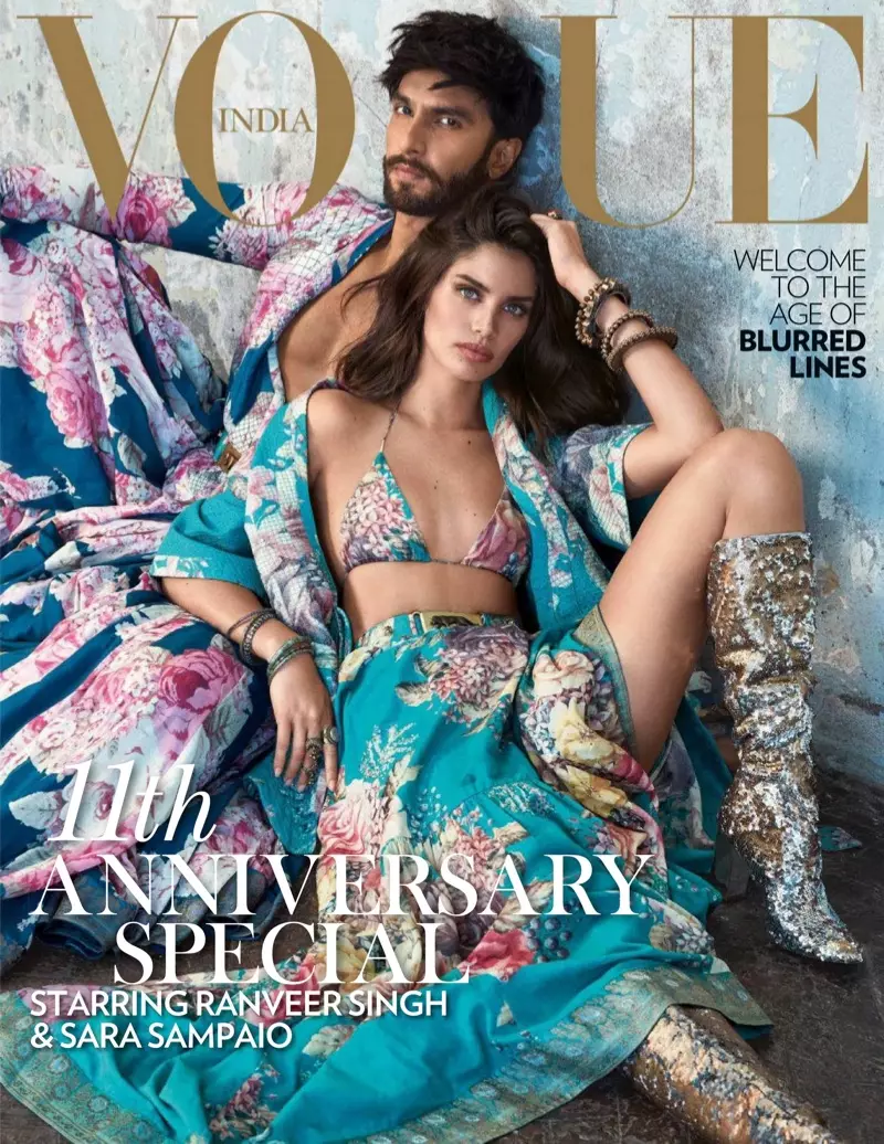 Sara Sampaio poseer in verklaringstyle vir Vogue India