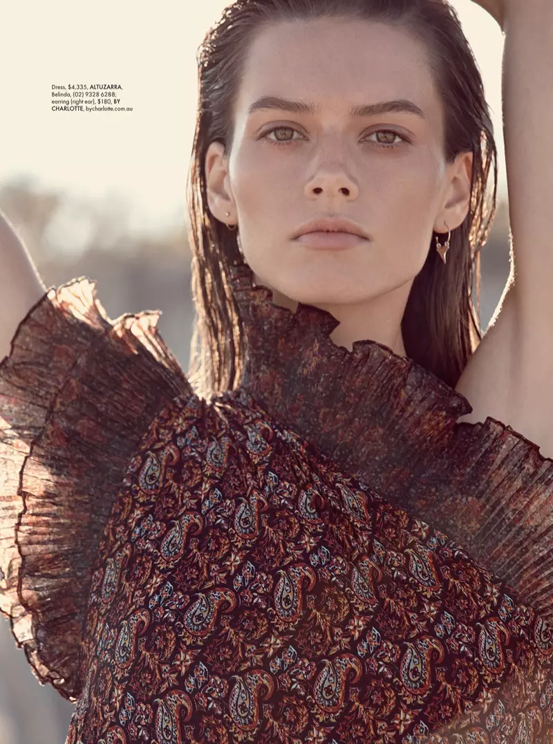 Jasmine Dwyer Models Boho Beach Fashion for ELLE Australia