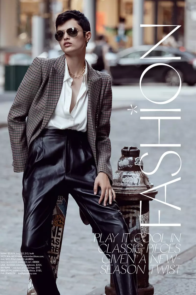 Isabella Emmack โพสท่าในสไตล์ Cool Street ให้กับ ELLE Australia