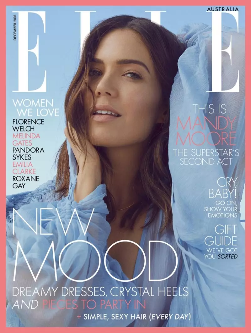 Mandy Moore 在 ELLE Australia 2018 年 12 月封面上