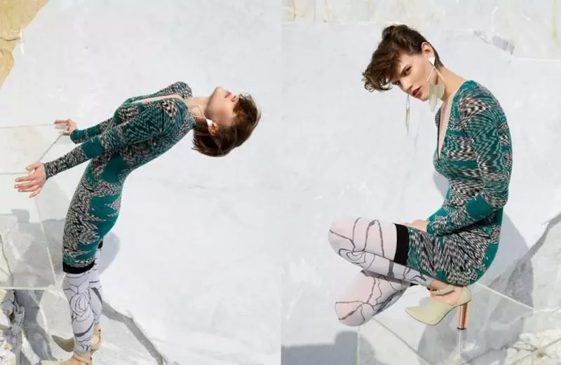 Saskia de Brauw ag fáil Topsy Turvy i bhFeachtas Missoni Fall 2015