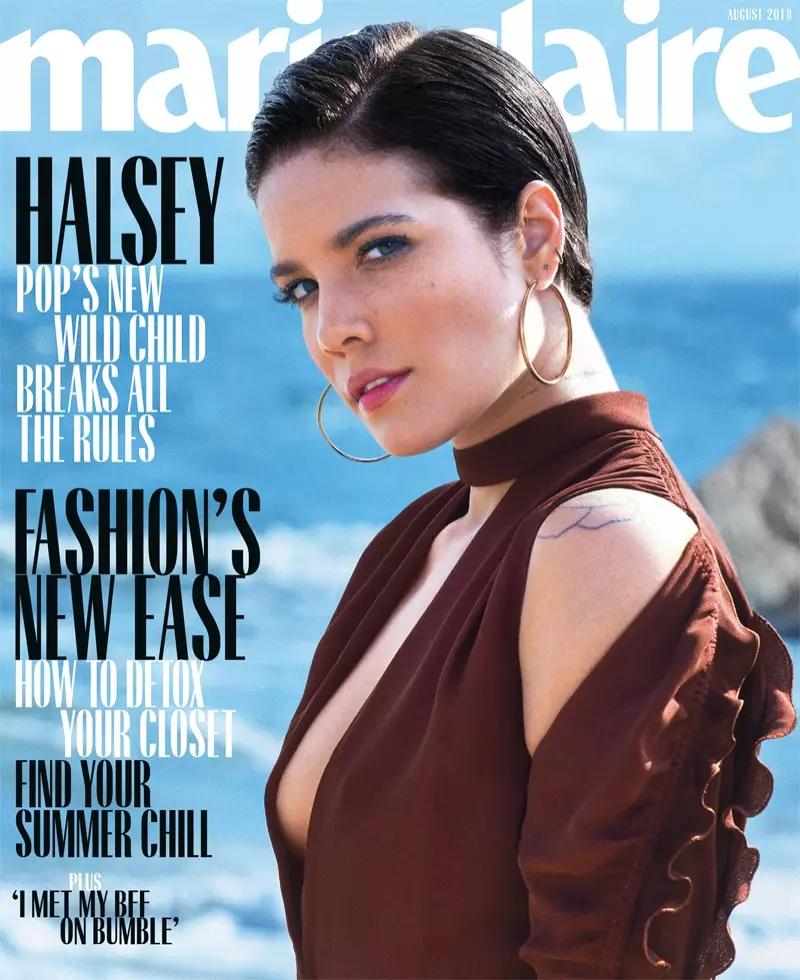 Halsey ing Marie Claire AS Agustus 2018 Cover