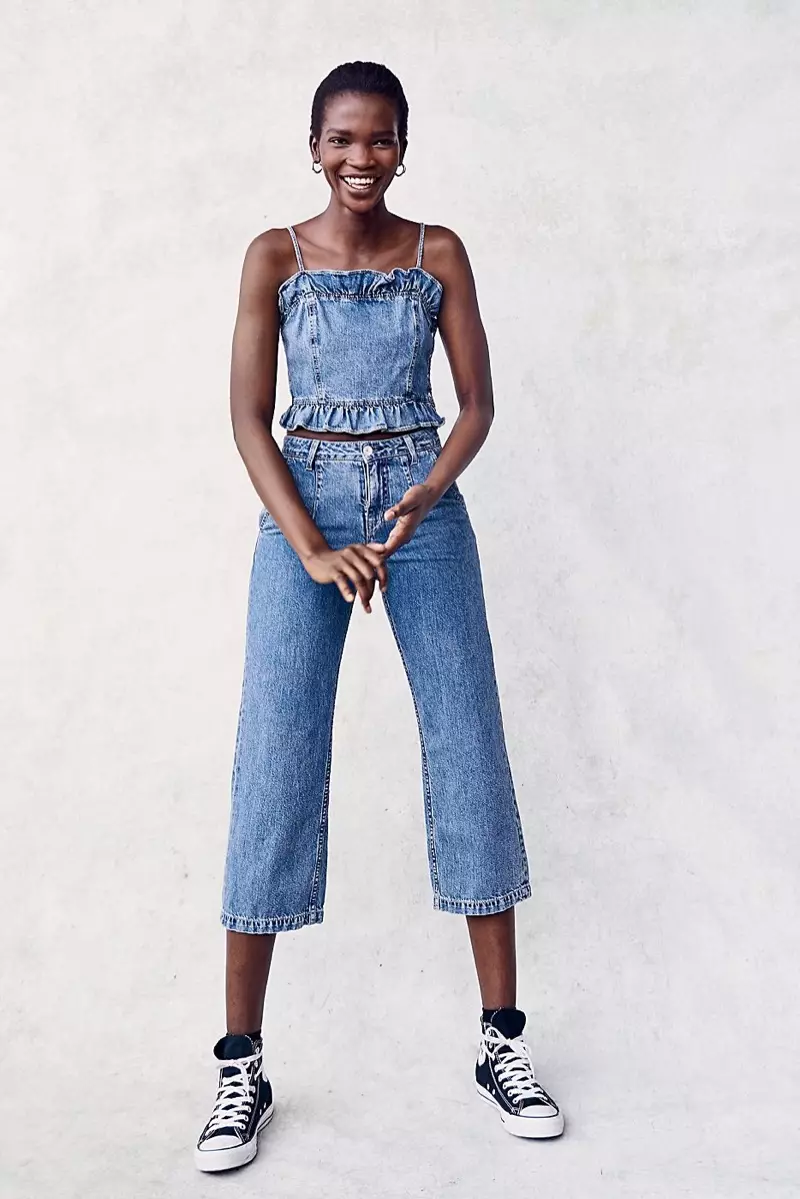 Aamito Lagum modelliert Vaters Tochter Ava Denim Set