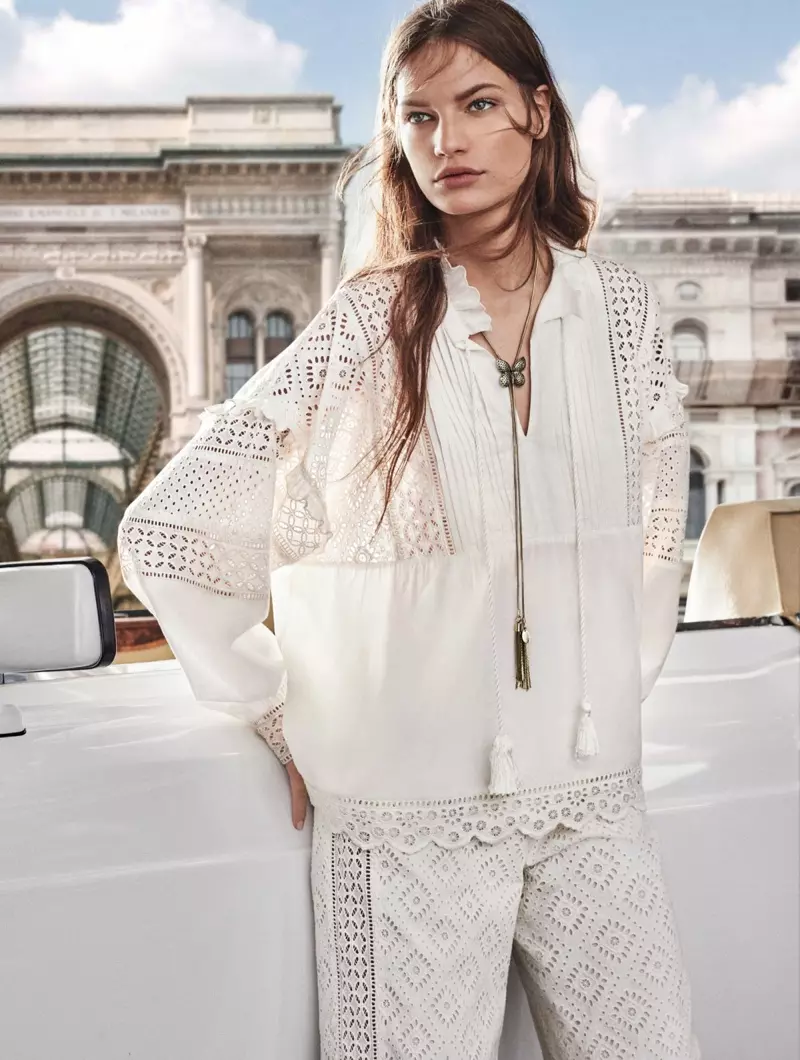 Faretta nosi bijeli look za Twinset kampanju proljeće-ljeto 2019