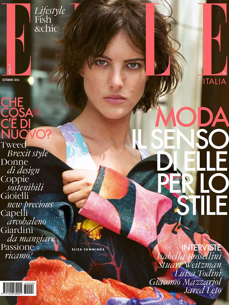 Eliza Cummings á ELLE Italy september 2016 Forsíðu