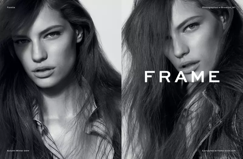 Nakuha ni Faretta ang kanyang closeup sa FRAME's fall-winter 2017 campaign