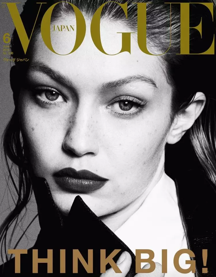 Gigi Hadid Stuns na Black & White maka Vogue Japan